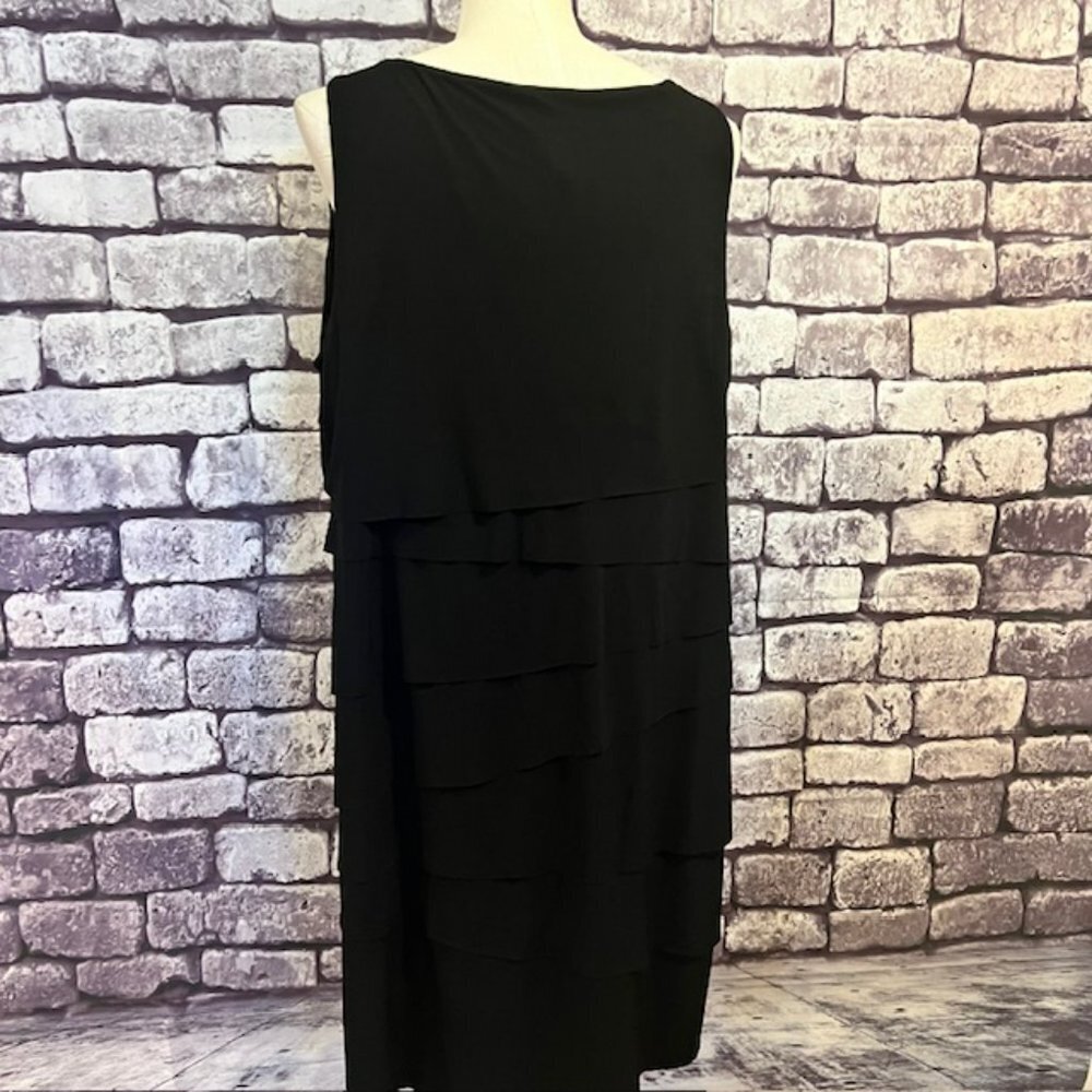 Chico's Black Sleeveless Tiered Dress Size XL - Picture 6 of 11